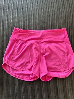 lululemon Speed Up Bright Pink Shorts 4”